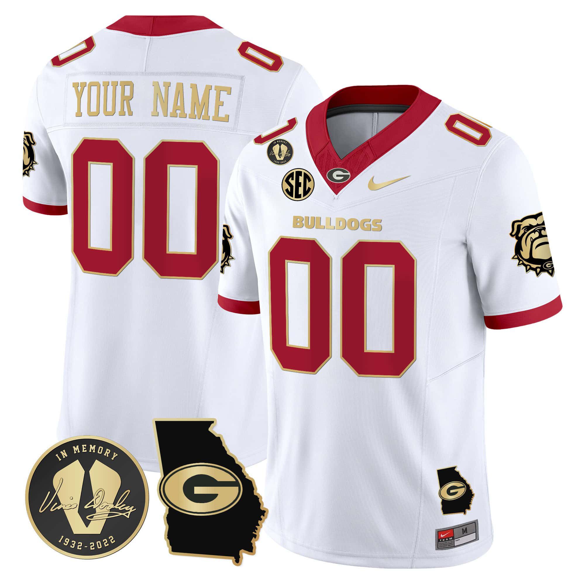 Men Georgia Bulldogs White 2024 Nike Vapor Custom NCAA Jersey->customized nfl jersey->Custom Jersey